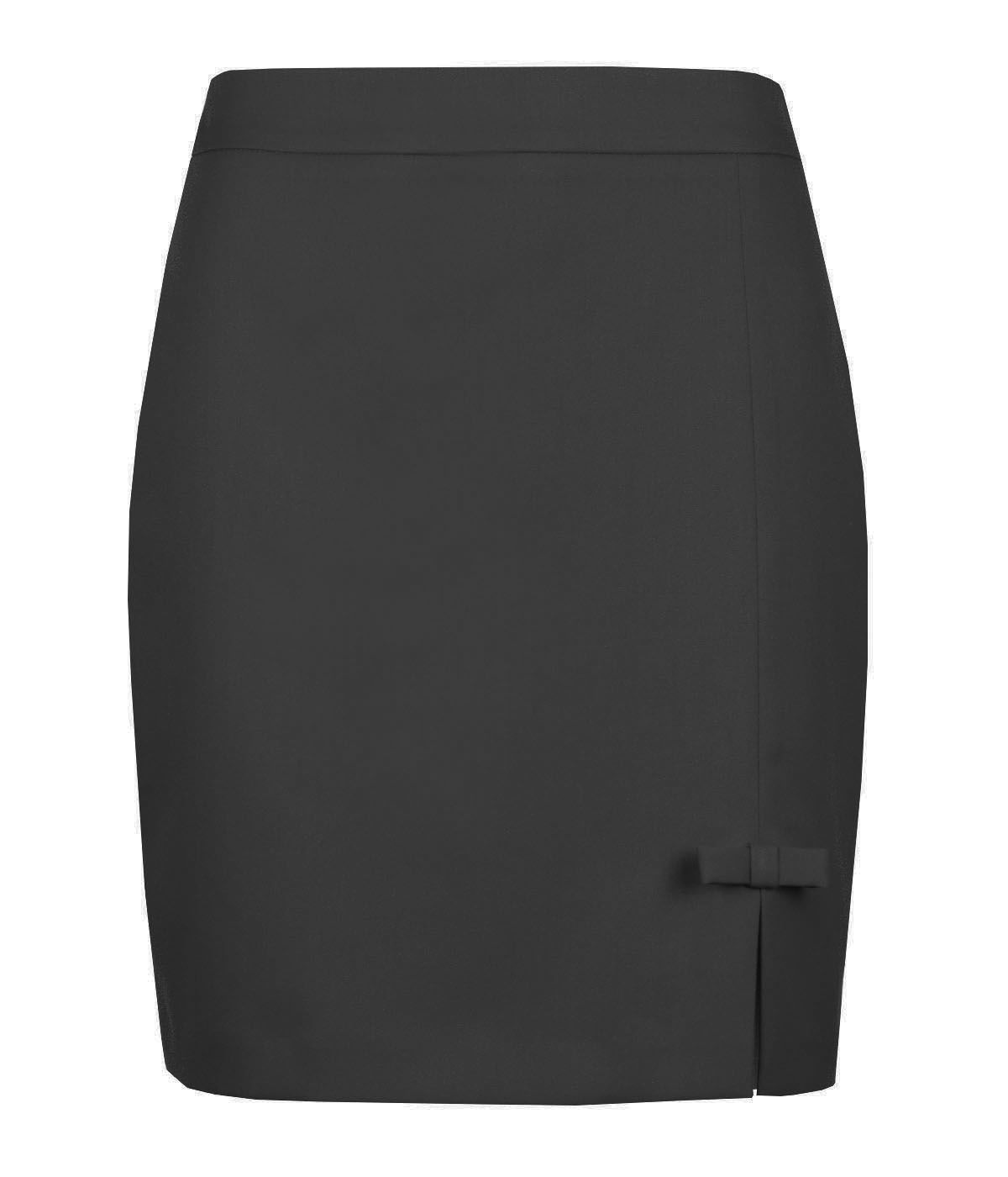 Short straight skirt with side slit and bow detail 0